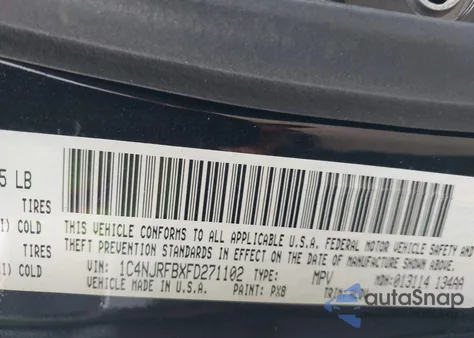 2015 Jeep Patriot High Altitude Edition from USA, damaged, VIN 1C4NJRFBXFD271102